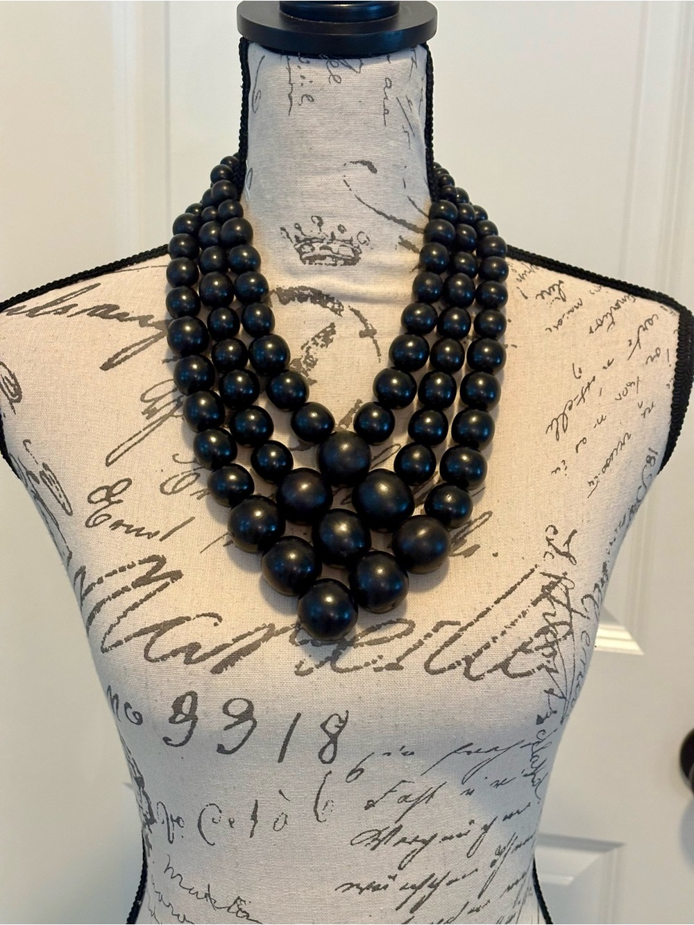 Monies Denmark Signed Collectible Wood Multi Strand Statement Necklace - Picture 13 of 15